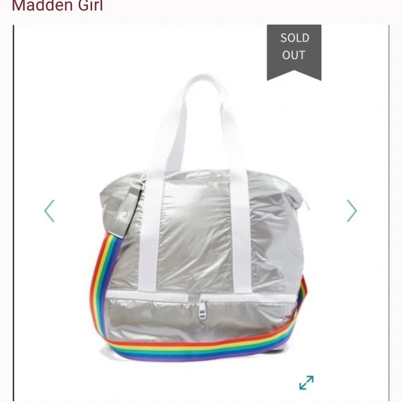 MADDEN Girl🌈Silver Parachute Overnighter Bag, Preowned, Hard to find! - Picture 4 of 16